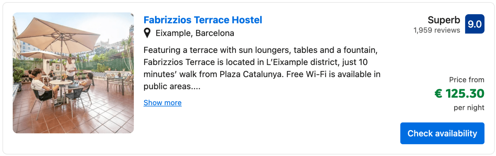 Fabrizzios Terrace Hostel Eixample